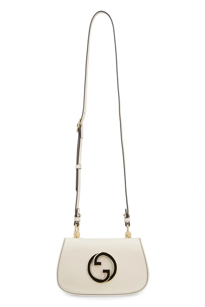 Shop Gucci Blondie Mini Leather Shoulder Bag In White