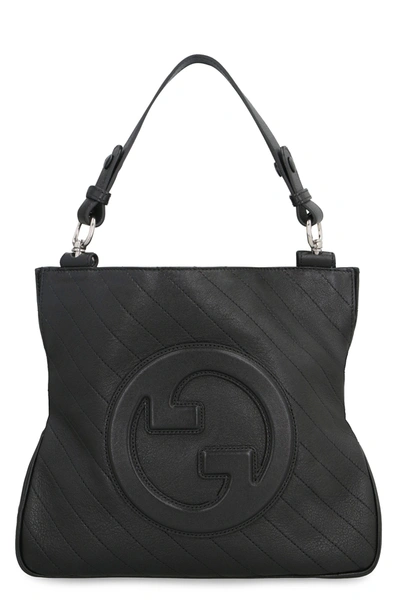 Shop Gucci Blondie Leather Tote In Black