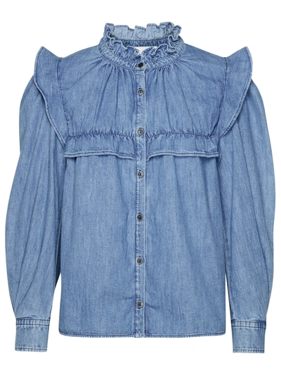Shop Isabel Marant Étoile 'idety' Blue Cotton Shirt