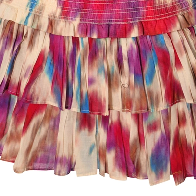 Shop Isabel Marant Étoile Multicolot Cotton Skirt In Beige/rasberry