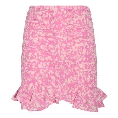 Shop Isabel Marant Pink And White Silk Blend Skirt