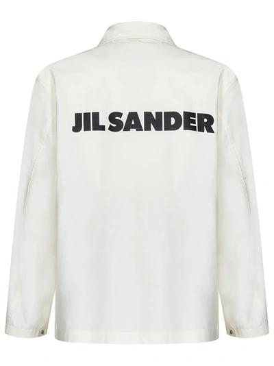 Shop Jil Sander Logo Cotton Jacket In Beige