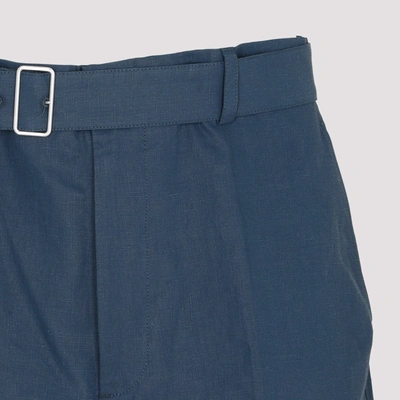 Shop Jil Sander Shorts With Pressed Box Pleats Clothing In Blue
