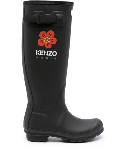 Shop Off-white Kenzo X Hunter Kenzo X Hunter Rain Boots In Black