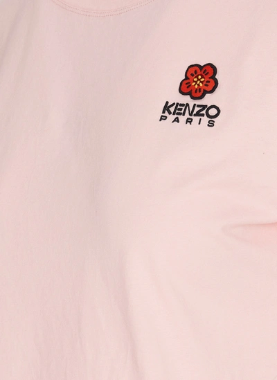 Shop Kenzo T-shirt With Flower Logo In Pink