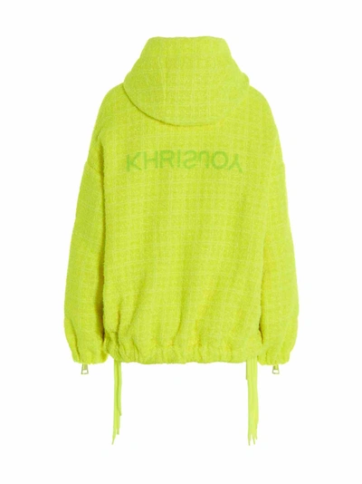 Shop Khrisjoy 'khris Windbreaker Tweed' Jacket In Yellow