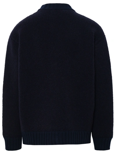 Shop Laneus Blue Virgin Wool Blend Sweater