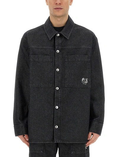 Shop Maison Kitsuné Workwear Shirt In Black