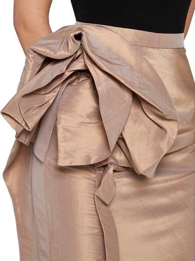 Shop Maison Margiela Floral-detail Midi Skirt In Beige
