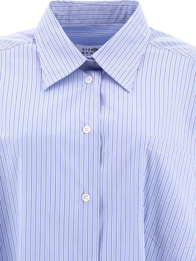 Shop Maison Margiela Striped Shirt In Blue