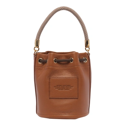 Shop Marc Jacobs Brown Leather Bucket Bag In Argan Oil