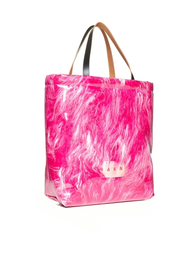 Shop Marni "tribeca" Shopping Bag In Fuchsia