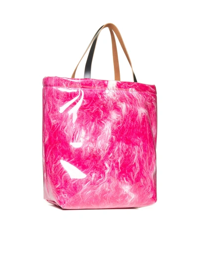 Shop Marni "tribeca" Shopping Bag In Fuchsia