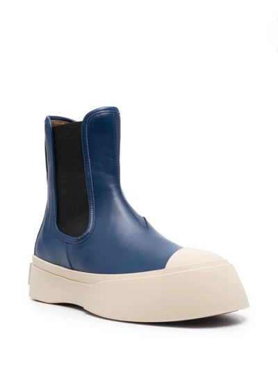 Shop Marni Blue Leather Boots