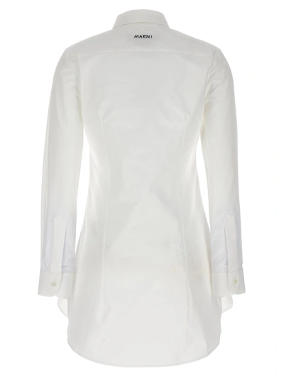 Shop Marni Cut-out Collar Shirt In White