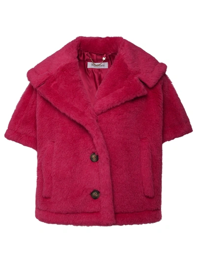 Shop Max Mara Fuchsia Alpaca Blend Cape In Fucsia