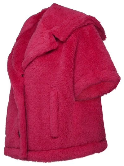 Shop Max Mara Fuchsia Alpaca Blend Cape In Fucsia