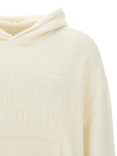 Shop Mm6 Maison Margiela Wool Knitted Hoodie In White