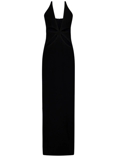 Shop Monot Black Petal Cut Out Long Dress