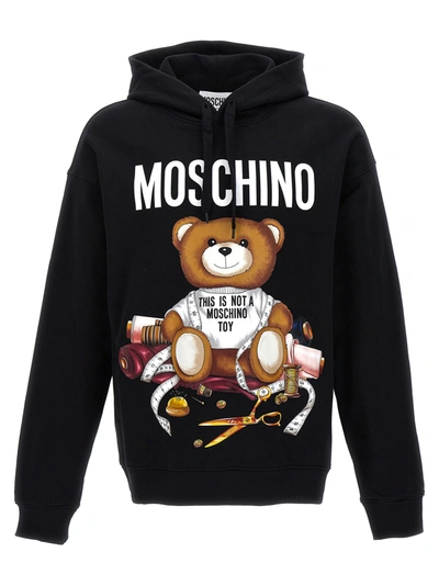 Shop Moschino Black Cotton Teddy Bear Sweatshirt