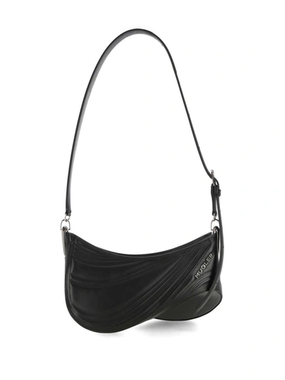 Shop Mugler 'medium Embossed Spiral Curve 01' Shoulder Bag In Black