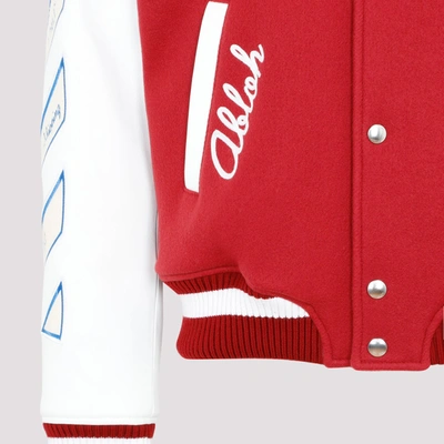 Shop Off-white Off White Patch-detail Bomber Jacket In Red Off White