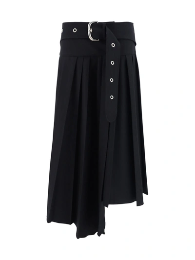 Shop Off-white Pleated Asymmetrical Skirt In Black