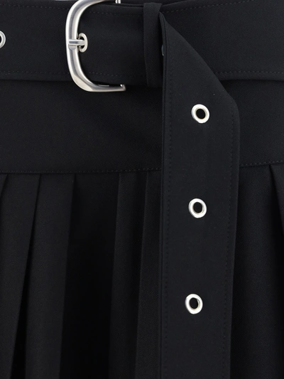 Shop Off-white Pleated Asymmetrical Skirt In Black