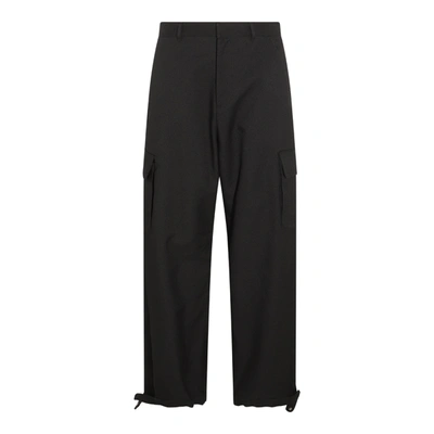 Shop Off-white Black Wide-leg Cargo Trousers