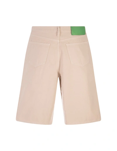 Shop Off-white Utility Cotton Shorts In Beige