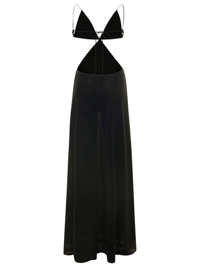 Shop Oseree 'lumiere' Black Cut-out Dress In Polyamide Woman