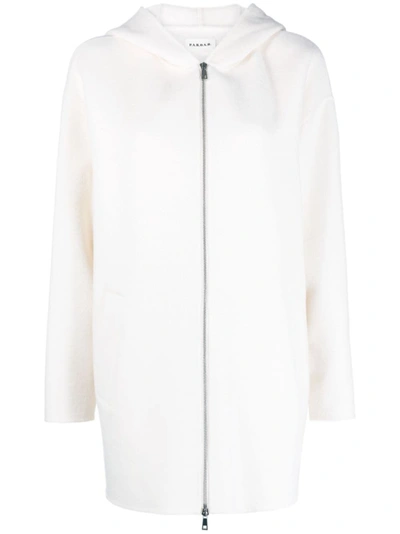 Shop P.a.r.o.s.h . Zip-up Hooded Wool Jacket In White