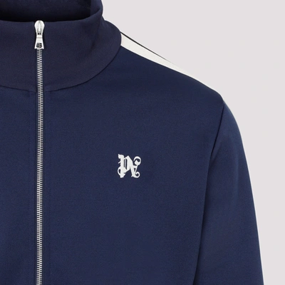 Shop Palm Angels Logo-embroidered Track Jacket In Blue