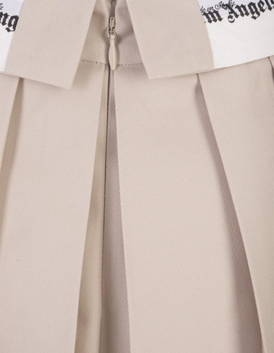 Shop Palm Angels Reversed Waistband Chino Skirt In Beige