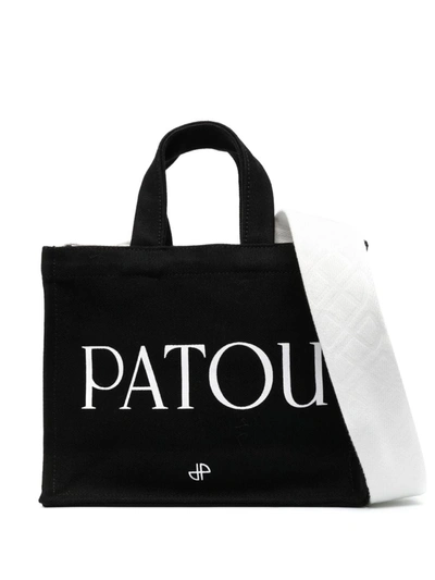 Shop Patou Small Logo Tote Bags In Black