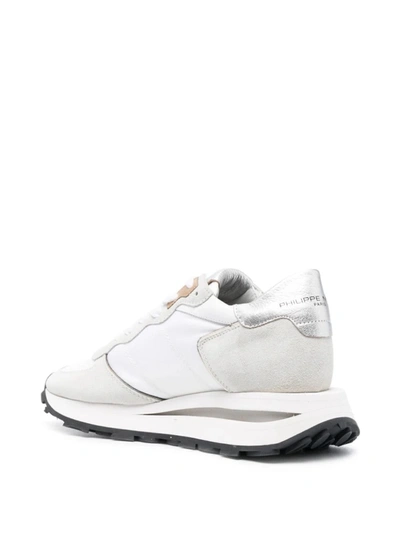 Shop Philippe Model Tropez Haute Two-tone Suede Blend Sneakers In White