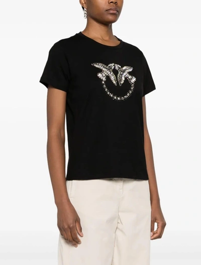Shop Pinko Black Cotton T-shirt