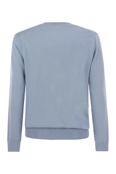 Shop Polo Ralph Lauren Crew-neck Sweater In Cotton In Blue