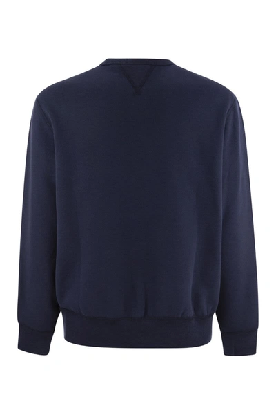 Shop Polo Ralph Lauren Crew-neck Sweatshirt With Logo In Blue