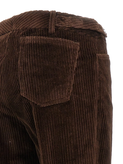 Shop Dolce & Gabbana Ribbed Velvet Pants In Brown