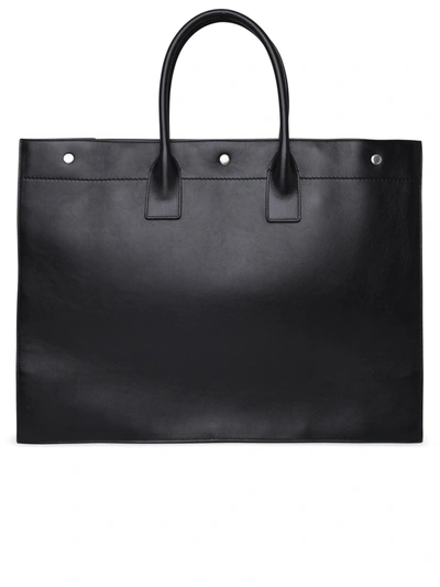 Shop Saint Laurent Black Leather Gauche Bank Bag