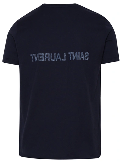 Shop Saint Laurent Blue Cotton T-shirt
