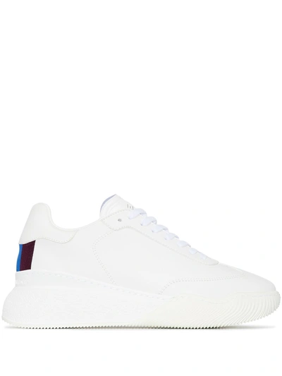 Shop Stella Mccartney White Faux-leather Loop Sneakers