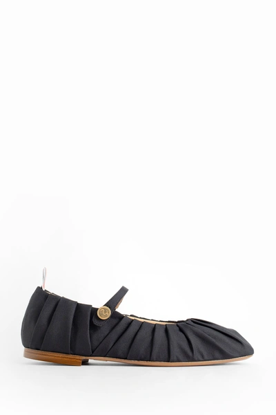 Thom Browne Pleated Ballet Flats In Black