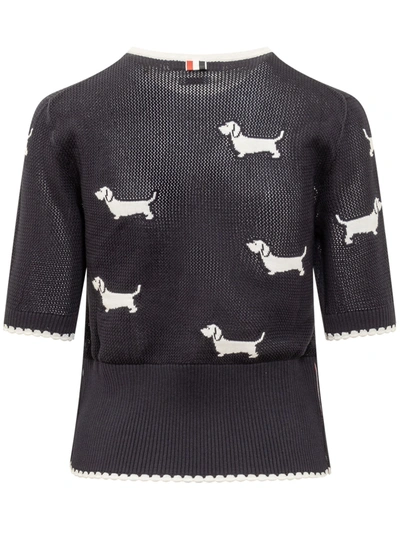 Shop Thom Browne 'hector Icon' Sweater In Blue