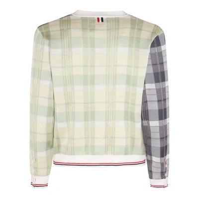 Shop Thom Browne Multicolour Check Cotton Pastel Cardigan In Red