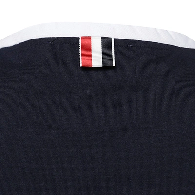 Shop Thom Browne Navy Cotton T-shirt In Blue