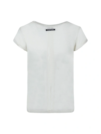 Shop Tom Ford Silk T-shirt In Ivory