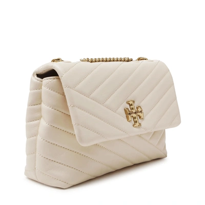 Shop Tory Burch Cream Leather Kira Shoulder Bag In New Cream