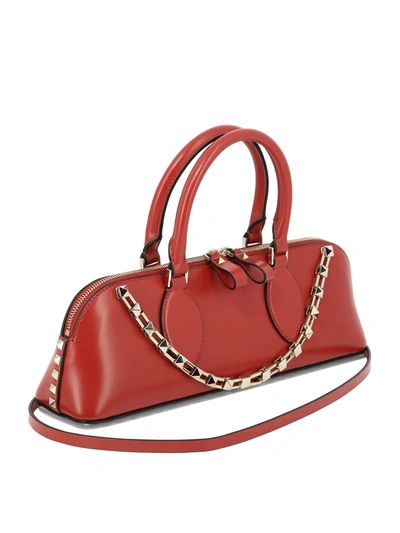 Shop Valentino Garavani "rockstud East-west" Handbag In Red